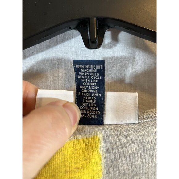 Karen Scott Women’s 2X Gray Yellow Floral 3/4 Sleeve Cotton Top - Picture 3 of 8